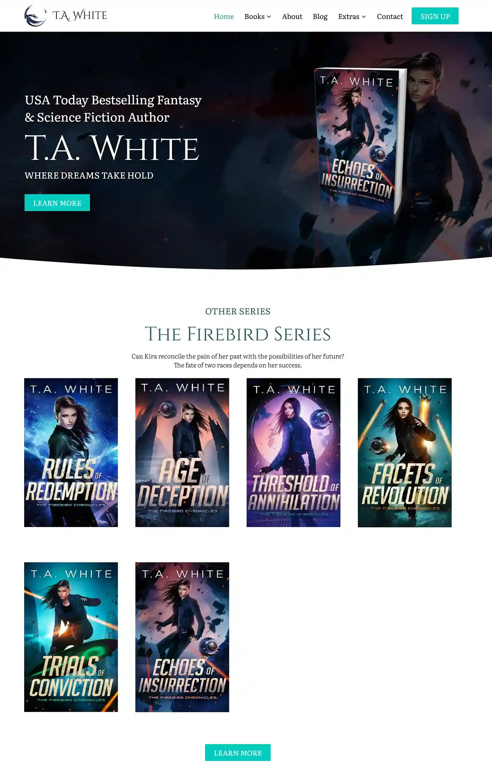 20 Fantasy Author Websites That Take Your Breath Away and Why 2 T.A. White Fantasy Author Website
