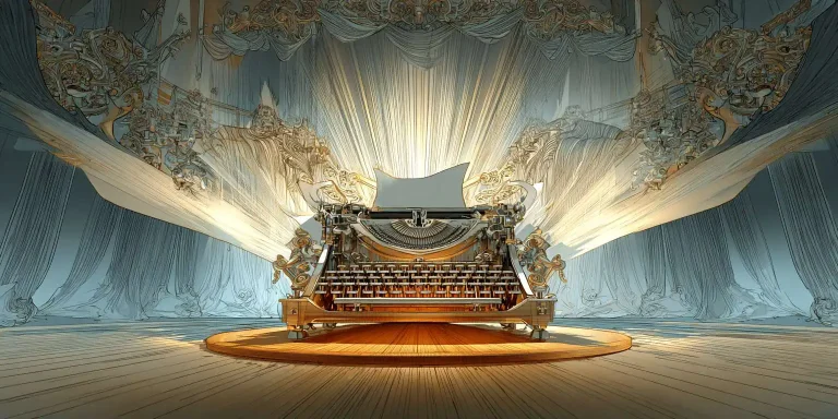 Vintage typewriter with dramatic lighting