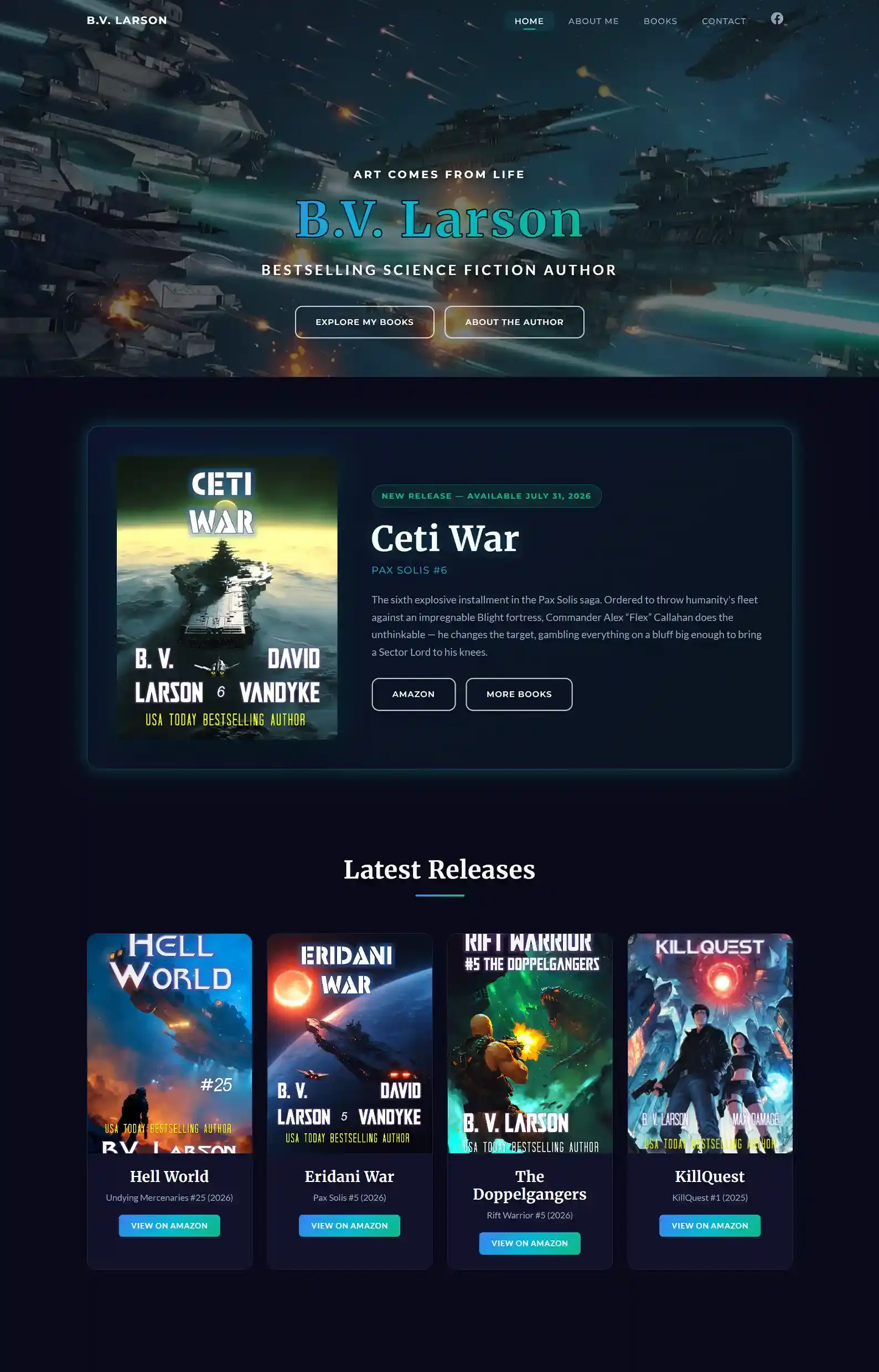 13 Science Fiction Author Websites That Are Out Of This World 16 Science Fiction Author Websites BV Larson