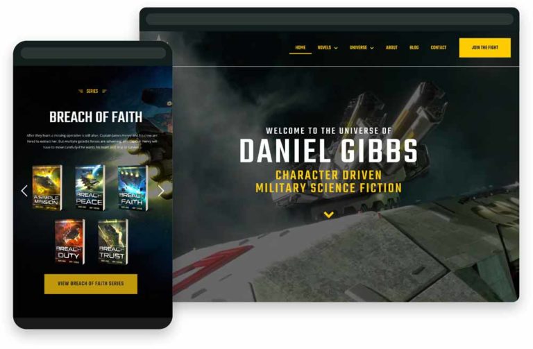 The Perfect Website For A Book (and How To Build Yours) 21 Daniel Gibbs Website 768x503 1