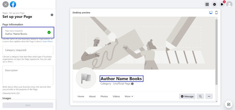 Facebook Page For Author Name