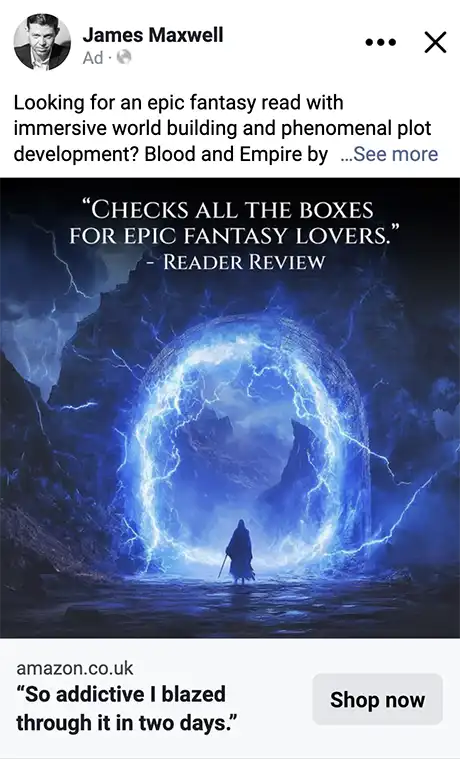 Facebook Ads For Authors 13 Facebook Ads for Authors Example