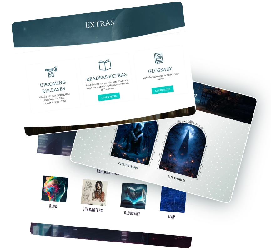 Fantasy and Science Fiction Author Website Design 18 Fantasy Landing Page dont let your world fade graphic