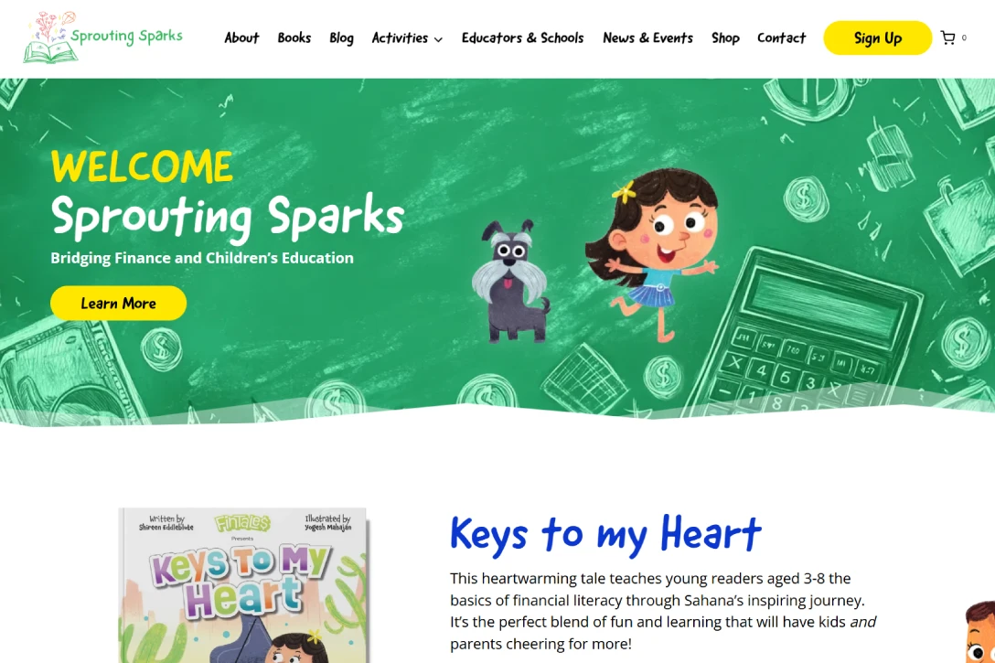 Children's Author Website Design 6 Rocket Childrens Author Page Portfolio sprouting sparks