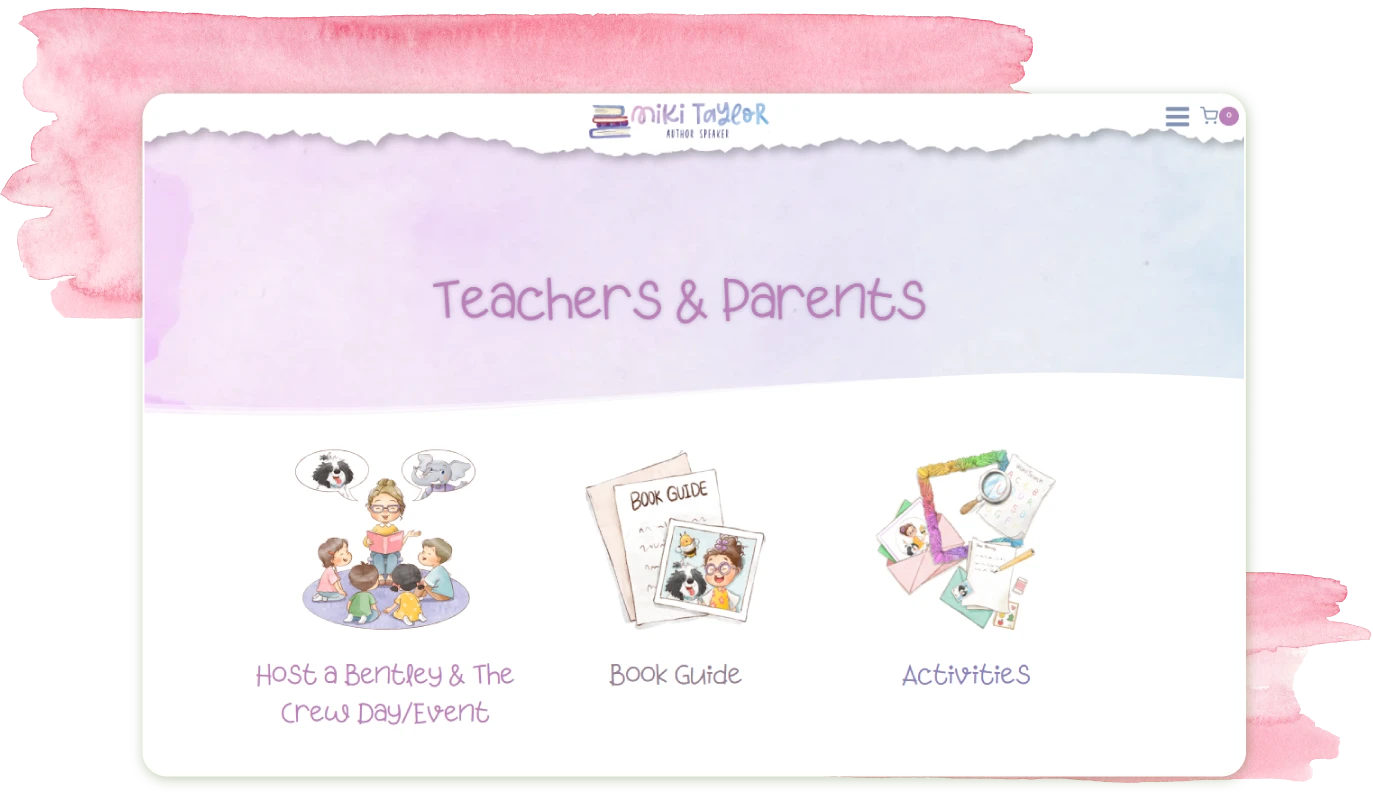 Children's Author Website Design 28 Rocket Childrens Author Page parent and teacher resources