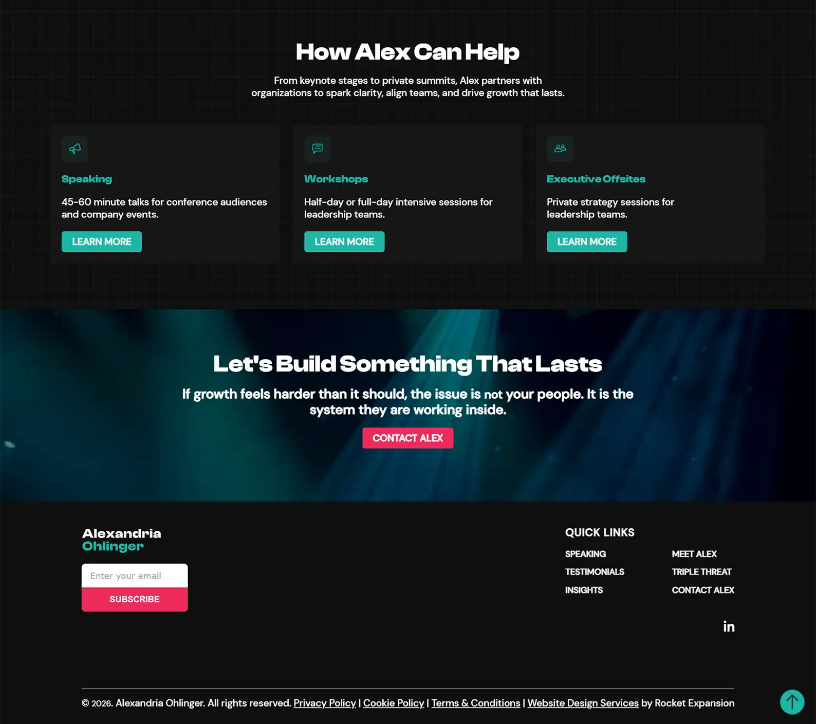 Speaker Website: Alexandria Ohlinger 6 Rocket Expansion Case Study Alex Ohlinger Home 5