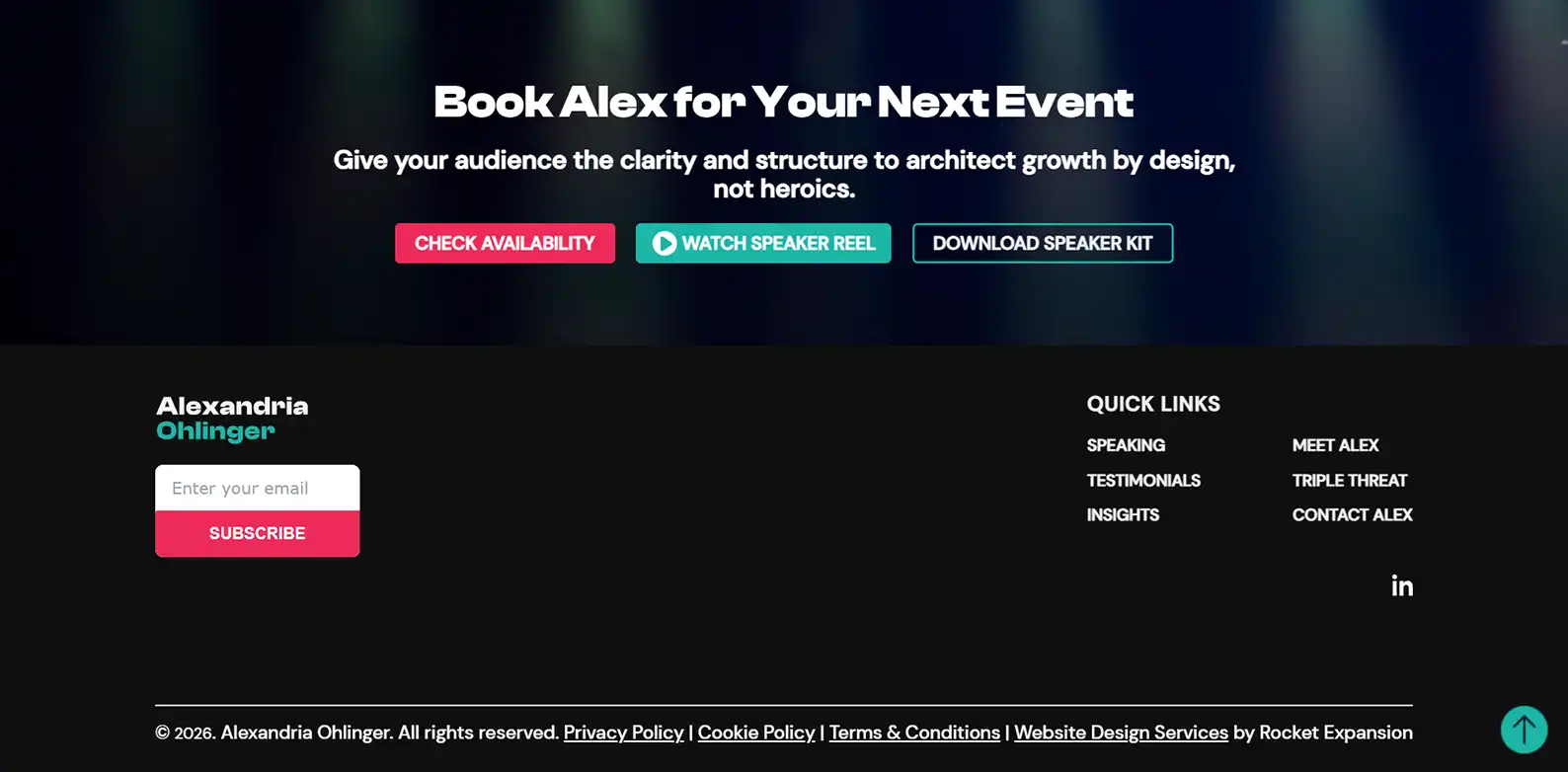 Speaker Website: Alexandria Ohlinger 13 Rocket Expansion Case Study Alex Ohlinger Speaking Topic 3
