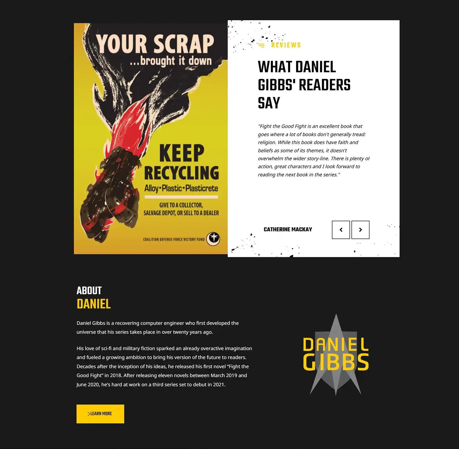 Sci Fi Author Website: Daniel Gibbs 4 Rocket Expansion Case Study Daniel Gibbs Home 2.1