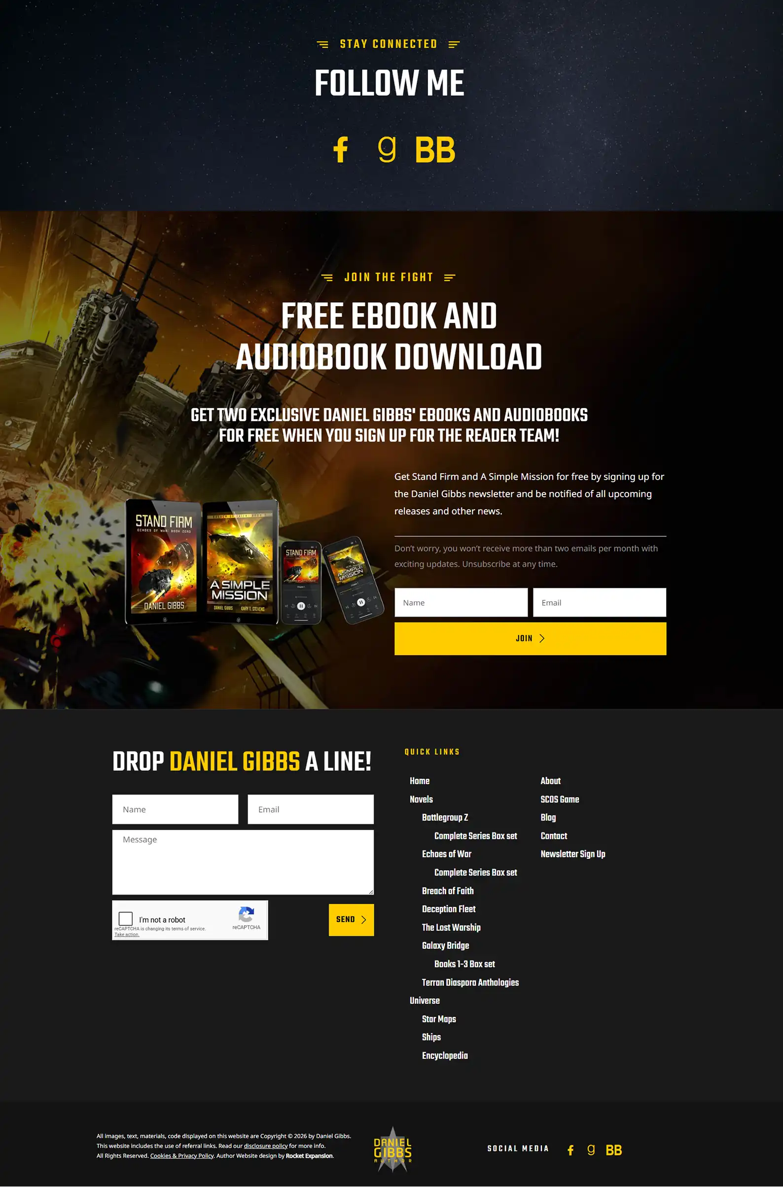 Sci Fi Author Website: Daniel Gibbs 5 Rocket Expansion Case Study Daniel Gibbs Home 3
