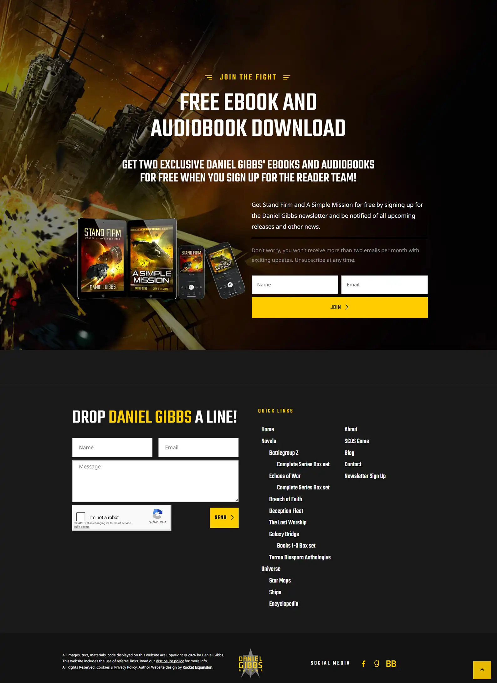 Sci Fi Author Website: Daniel Gibbs 19 Rocket Expansion Case Study Daniel Gibbs Resources 3