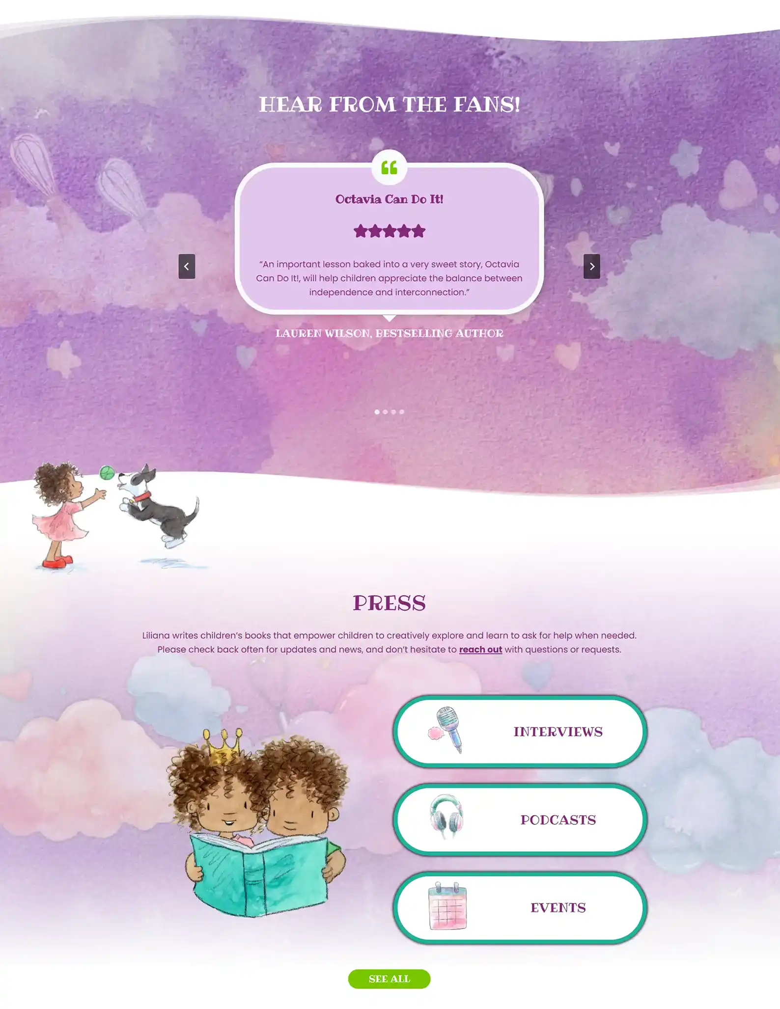 Children’s Book Author Website: Liliana Tommasini 5 Rocket Expansion Case Study Liliana Tommasini Home 3 1