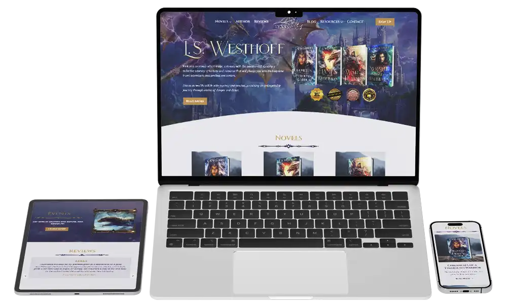 Fantasy Book Author Website: Lynn Westhoff 1 Rocket Expansion Case Study Lynn Westhoff Mockup 1