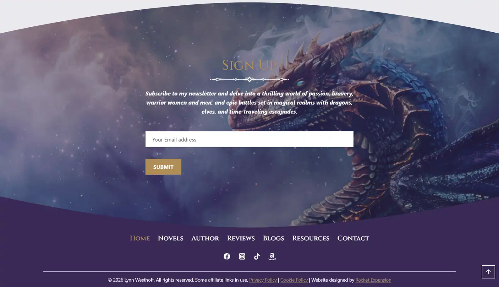 Fantasy Book Author Website: Lynn Westhoff 8 Rocket Expansion Case Study Lynn Westhoff Sign Up