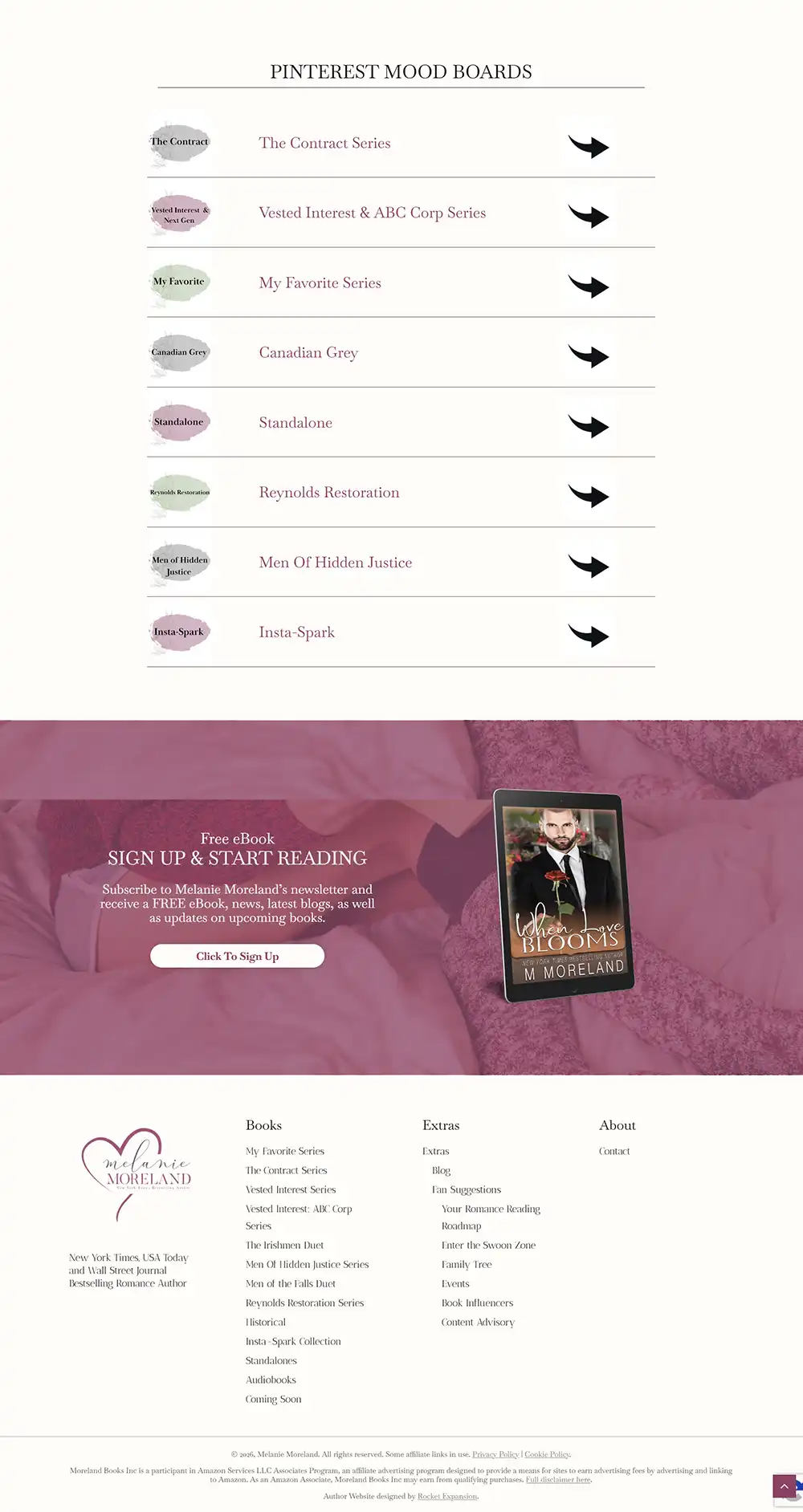 Romance Author Website: Melanie Moreland 11 Rocket Expansion Case Study Melanie Moreland Extra Playlist 2