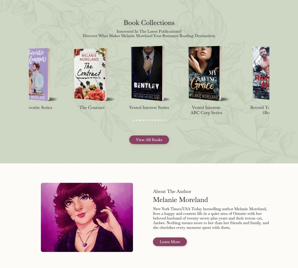 Romance Author Website: Melanie Moreland 3 Rocket Expansion Case Study Melanie Moreland Home Pt2
