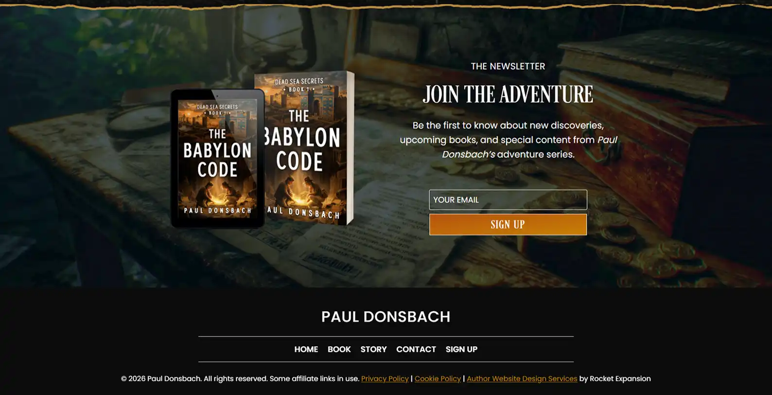 Action-Adventure Author Website: Paul Donsbach 5 Rocket Expansion Case Study Paul Donsbach Sign Up 1
