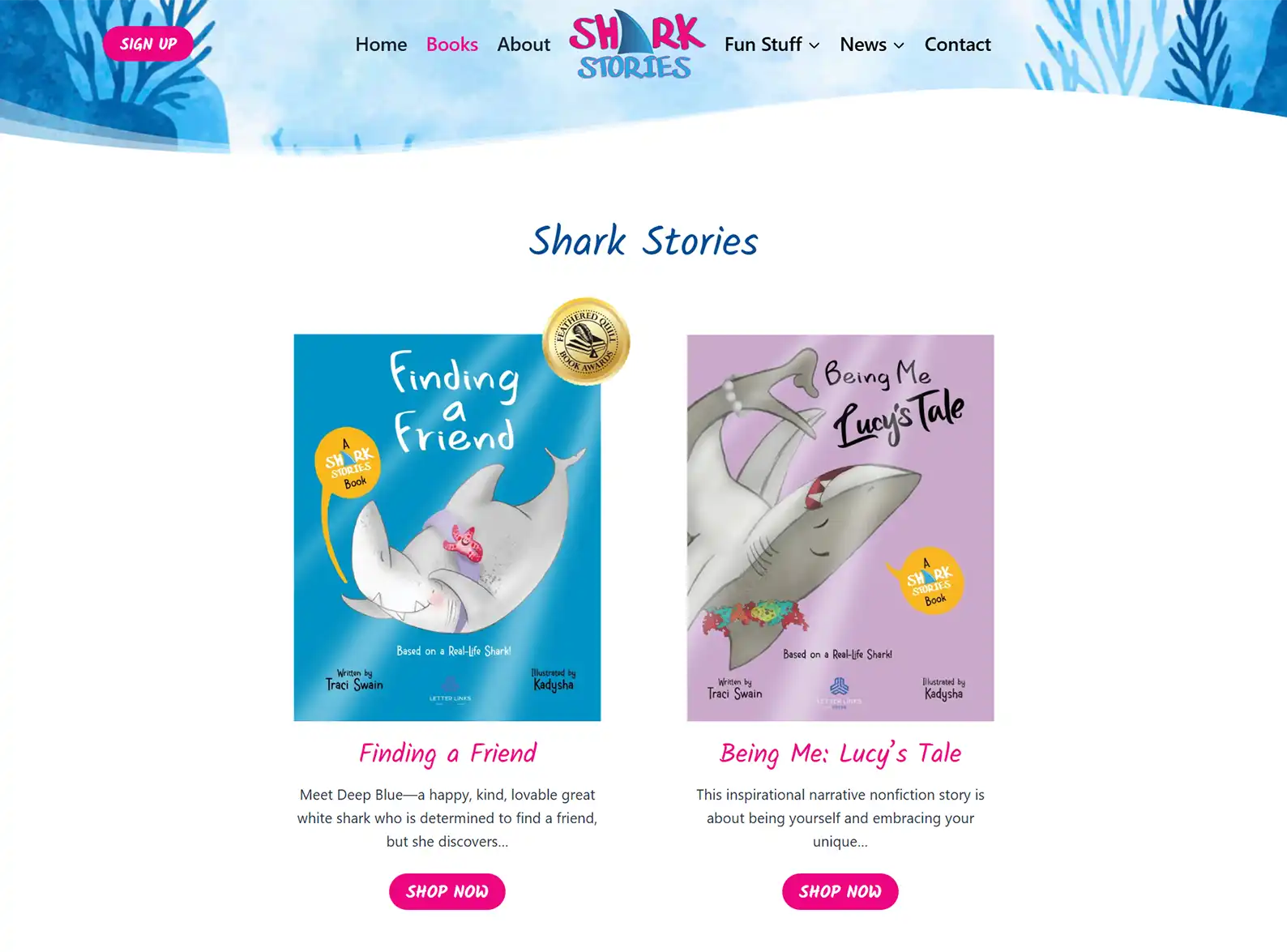 Children's Book Author Website: Shark Stories 5 Rocket Expansion Case Study Shark Stories Book Overview 1