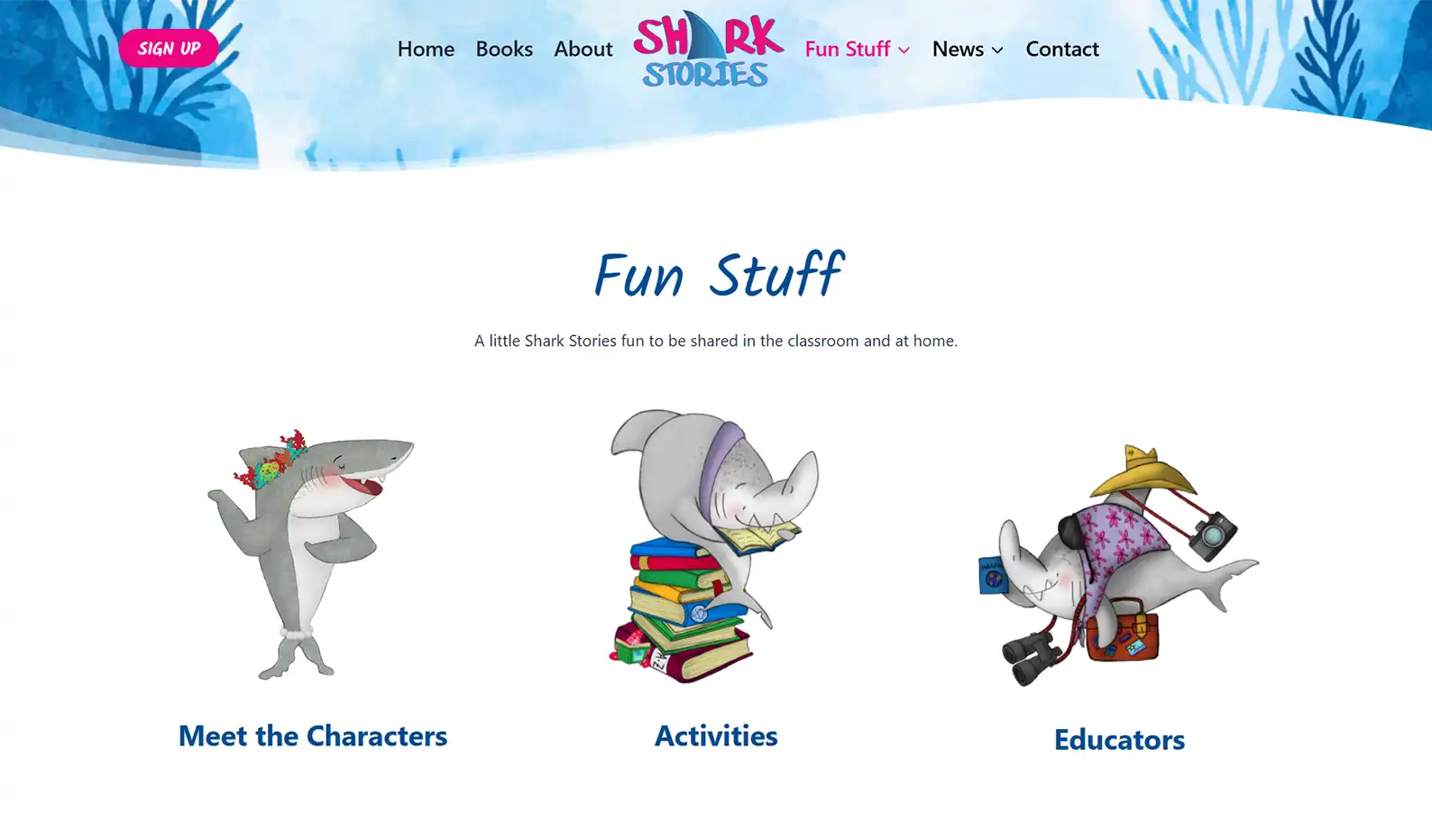 Children's Book Author Website: Shark Stories 9 Rocket Expansion Case Study Shark Stories Fun