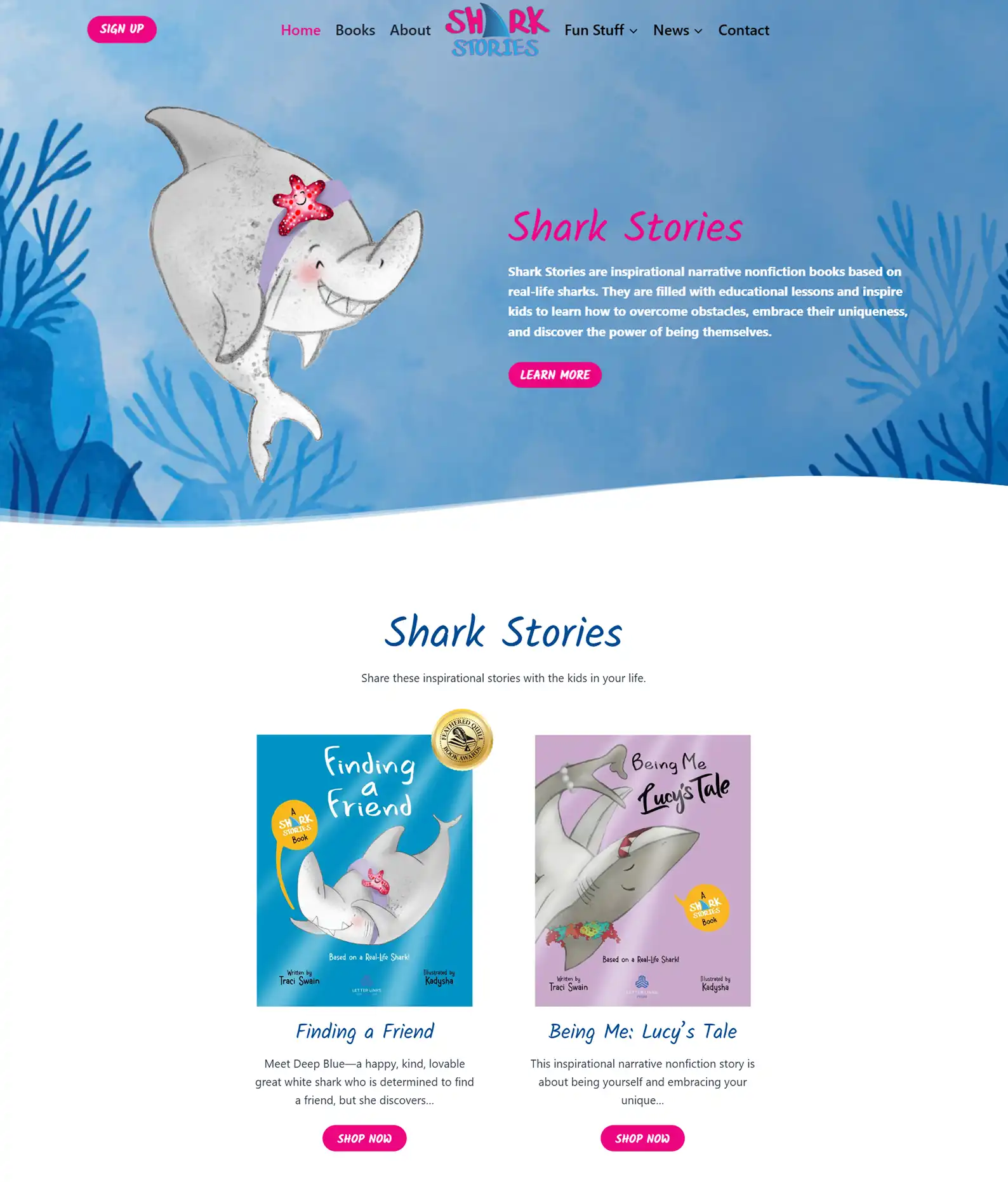 Children's Book Author Website: Shark Stories 2 Rocket Expansion Case Study Shark Stories Home 1