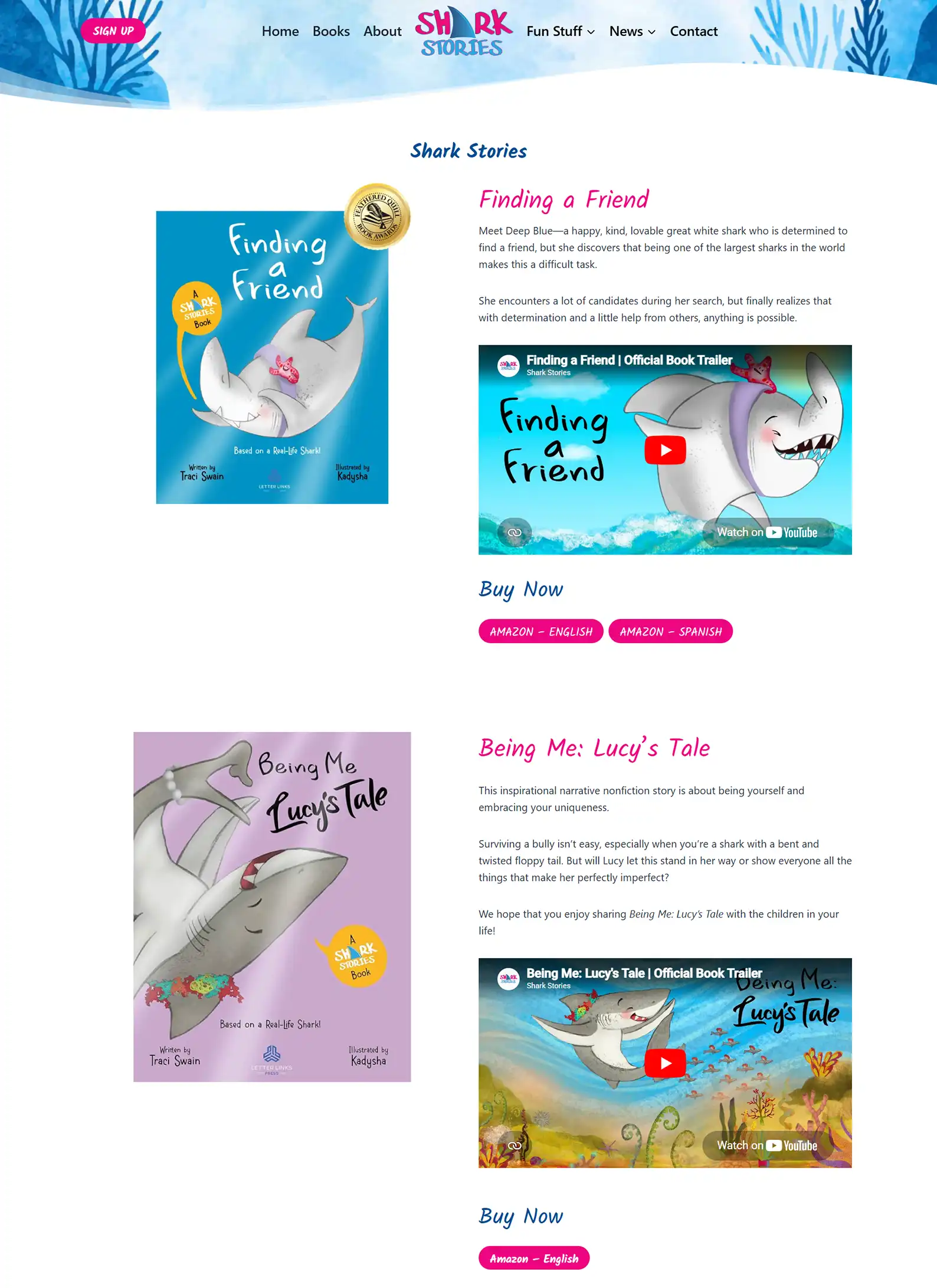 Children's Book Author Website: Shark Stories 7 Rocket Expansion Case Study Shark Stories Single Book 1