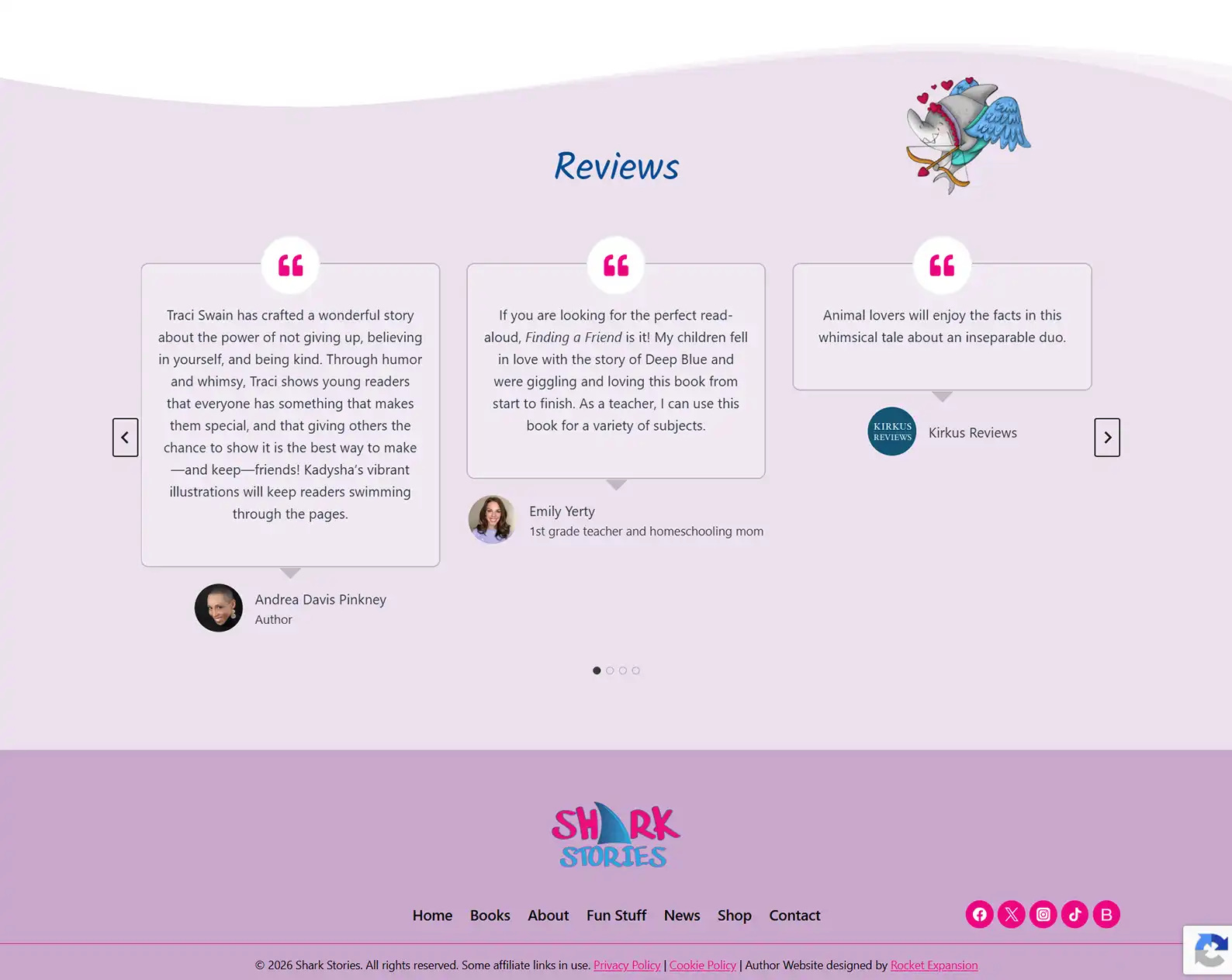 Children's Book Author Website: Shark Stories 8 Rocket Expansion Case Study Shark Stories Single Book 2