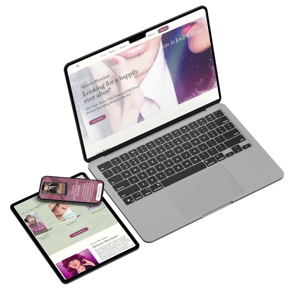 Romance Author Website: Melanie Moreland 1 Rocket Expansion Melanie Moreland Devices Mockup