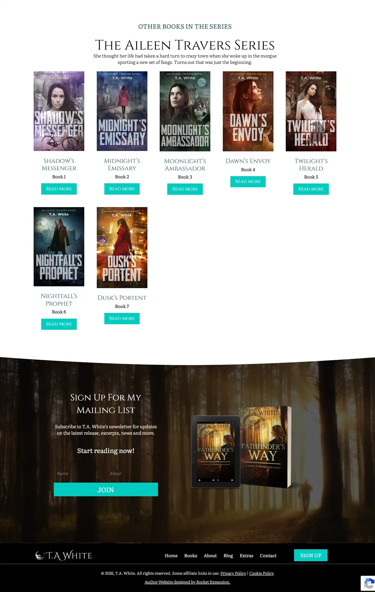 Fantasy & Sci Fi Author Website: T.A White 11 Rocket Expansion TA White Case Study Single Book page2