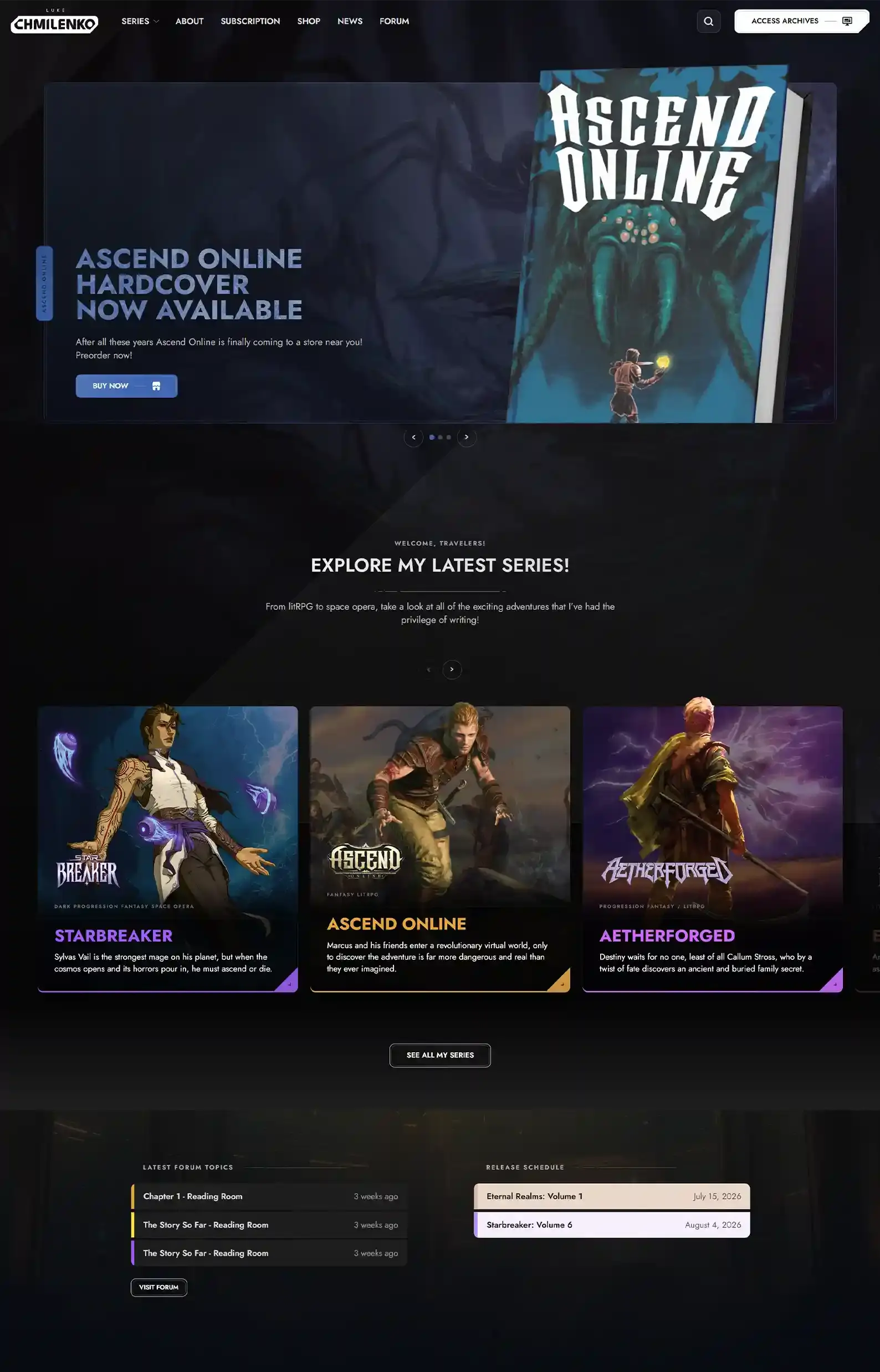 8 LitRPG Author Websites That Are Next Level 4 Luke Chmilenko's LitRPG author Website