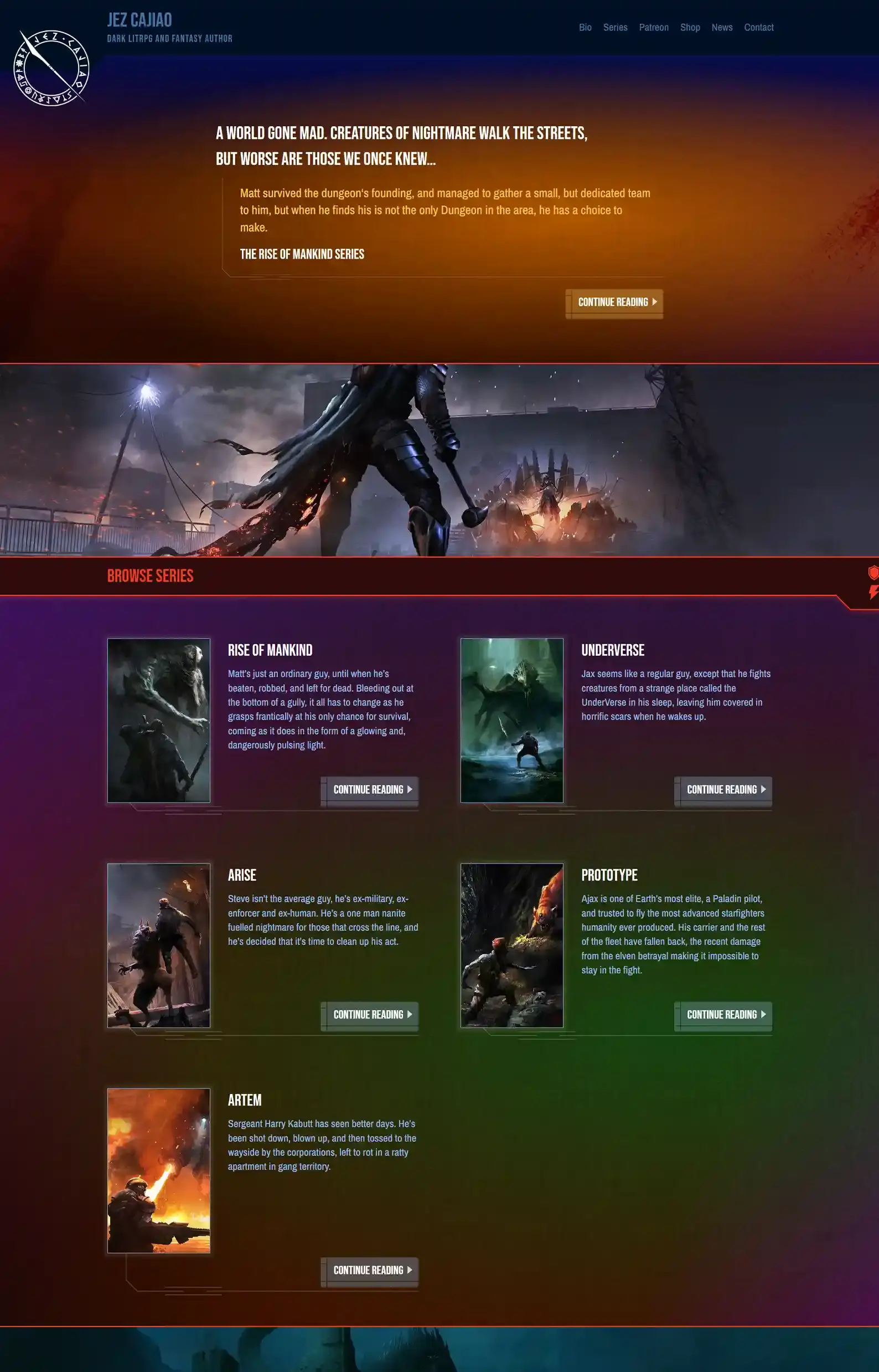 8 LitRPG Author Websites That Are Next Level 15 Jez Cajiao's LitRPG author website