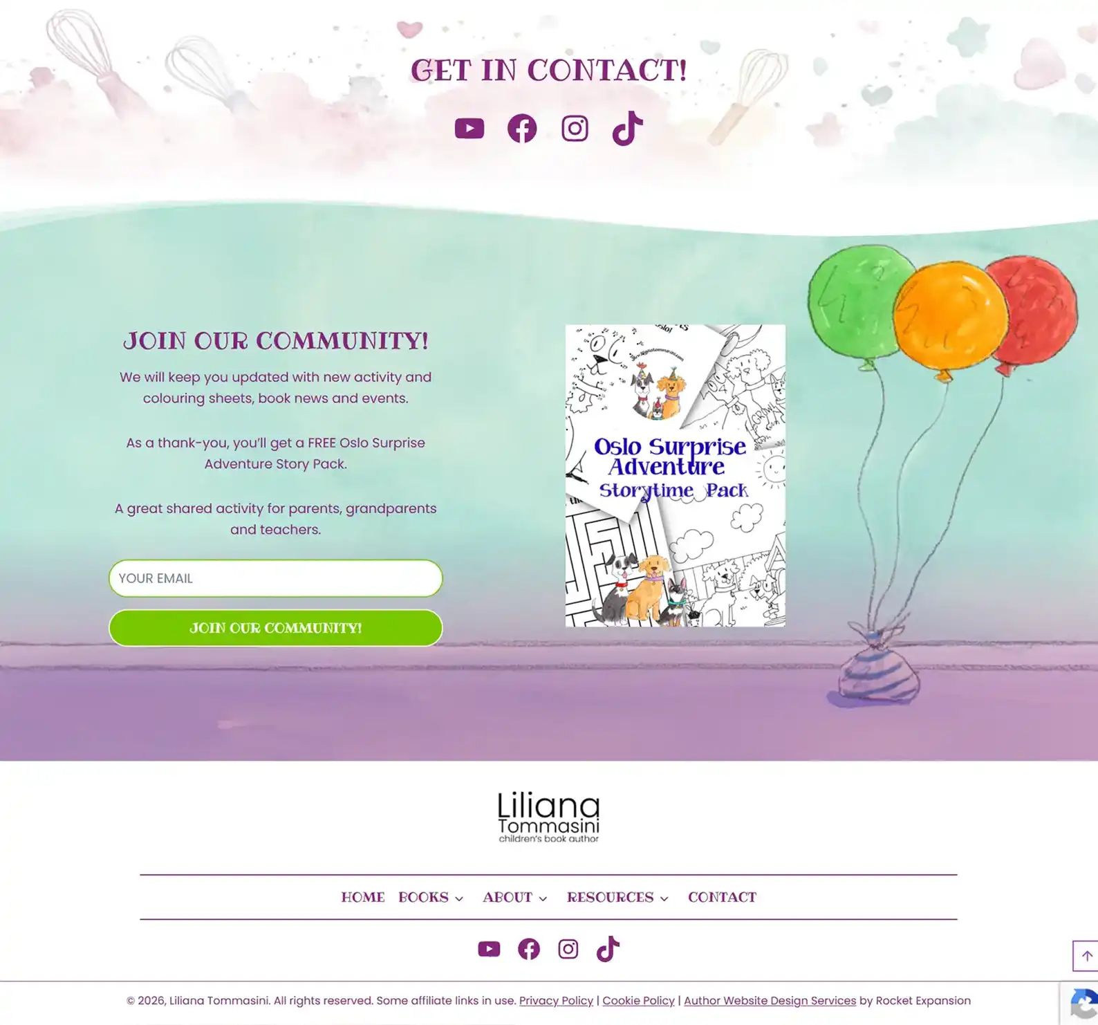 Children’s Book Author Website: Liliana Tommasini 7 Rocket Expansion Case Study Liliana Tommasini Sign Up Home