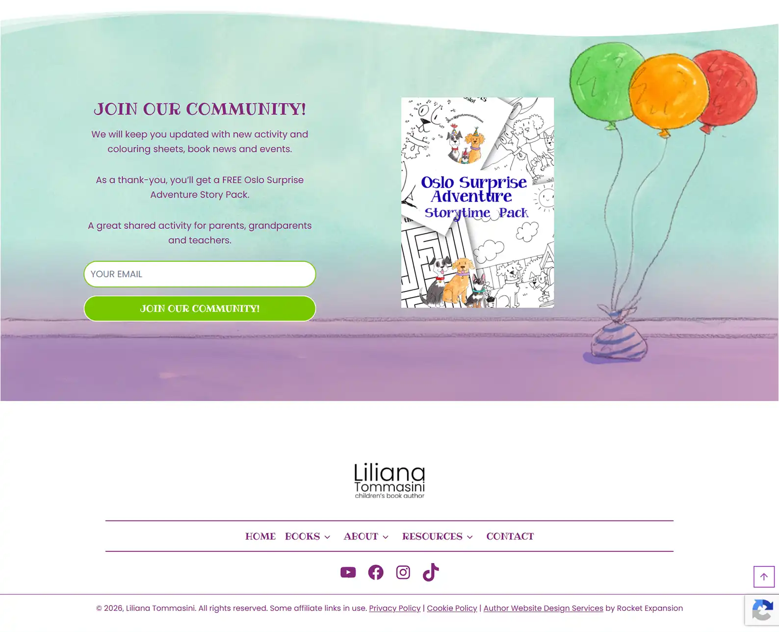 Children’s Book Author Website: Liliana Tommasini 10 Rocket Expansion Case Study Liliana Tommasini Single Book Sign Up
