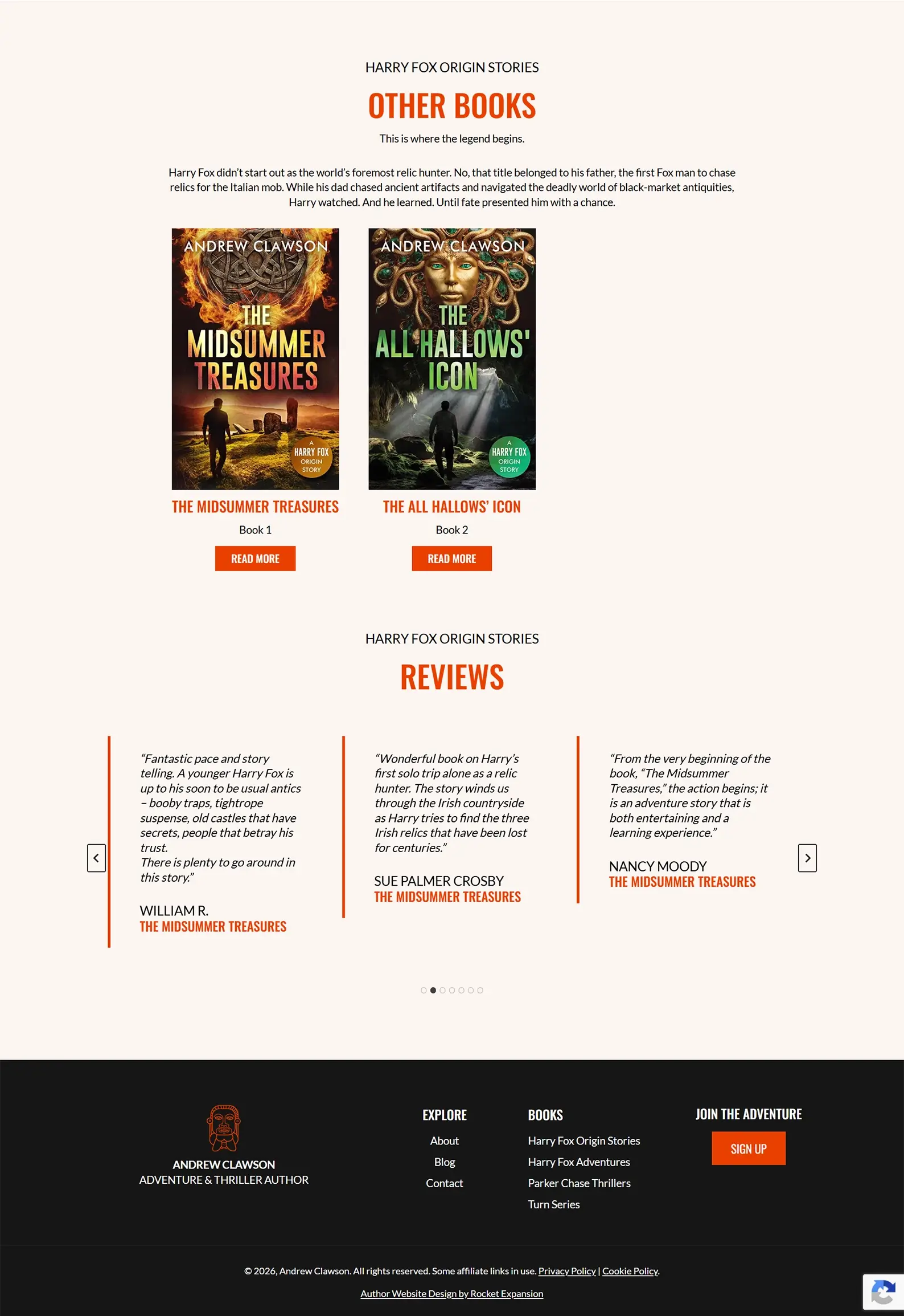 Adventure Author Website: Andrew Clawson 15 2Rocket Expansion Case Study Andrew Clawson Single Book 2 1