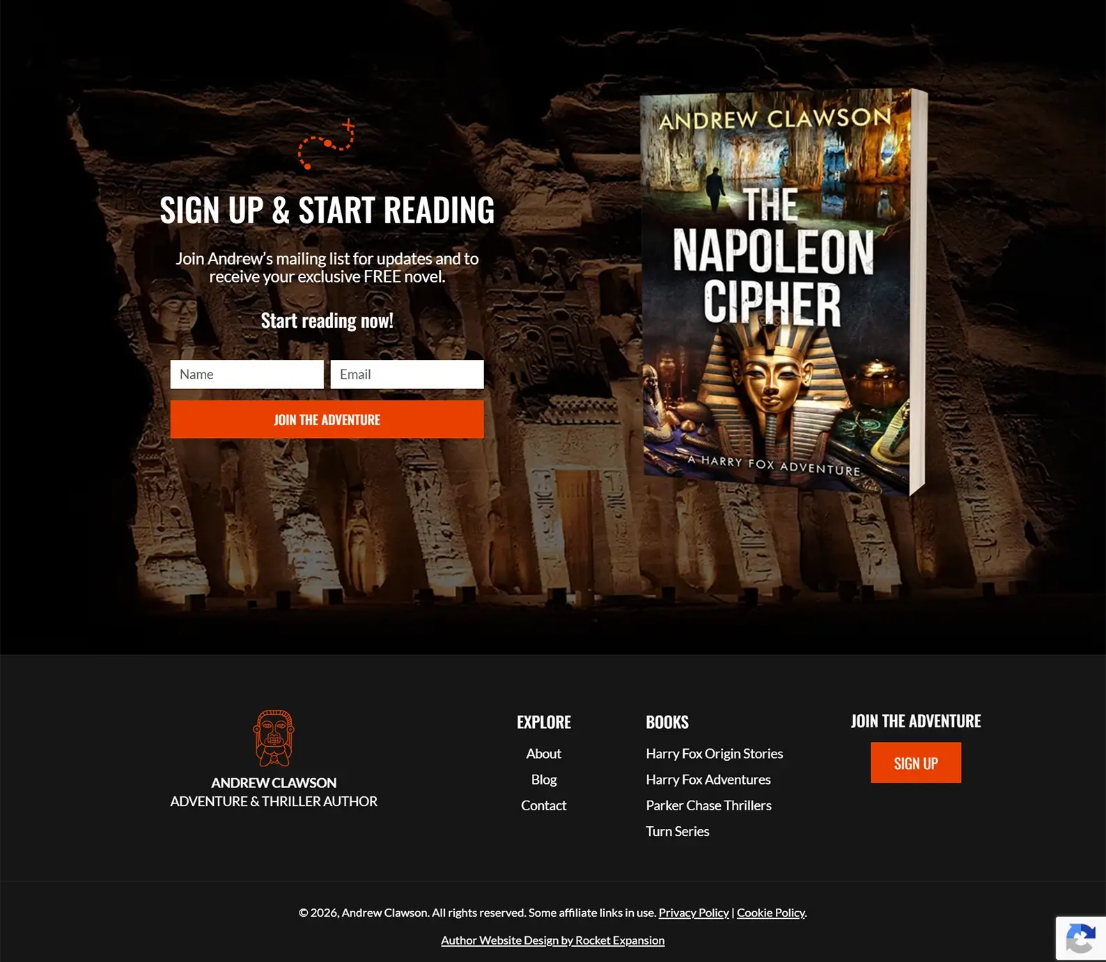 Adventure Author Website: Andrew Clawson 6 Rocket Expansion Case Study Andrew Clawson Sign Up 1