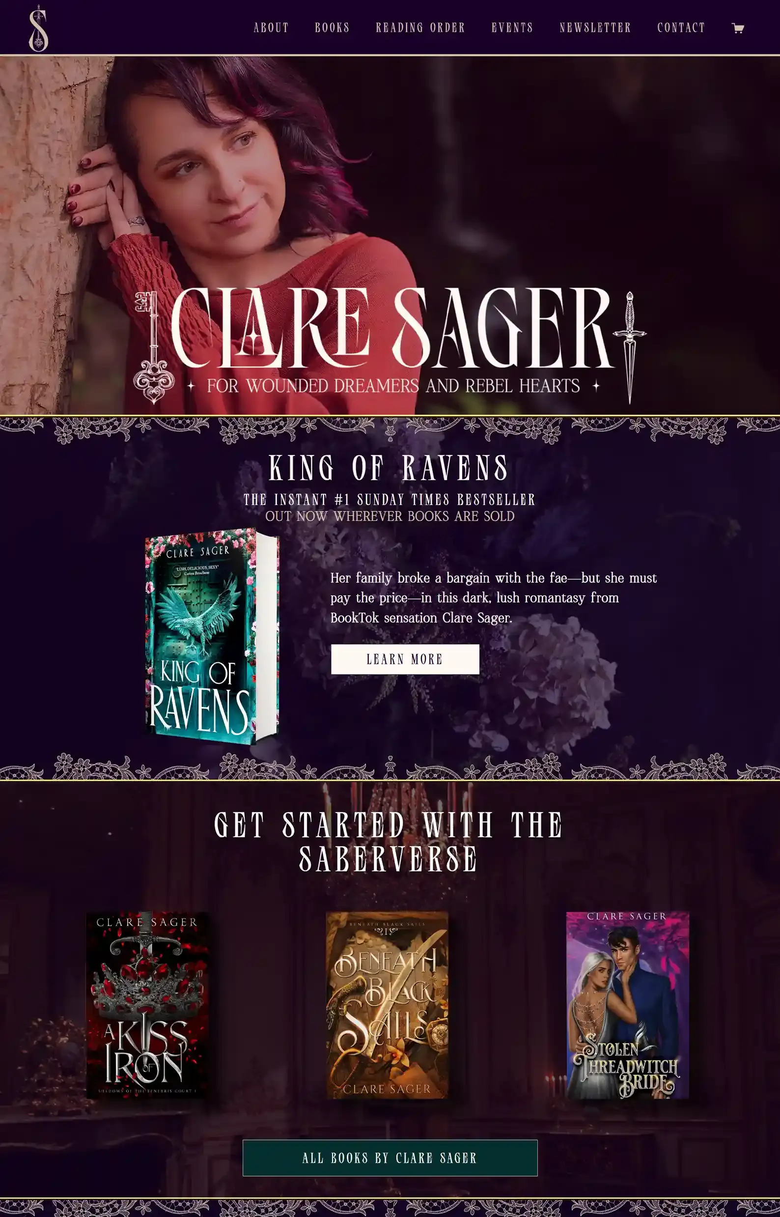 19 Romantasy Author Websites We’re Obsessed With 21 Romantasy Author Websites Blog 12. Clare Sagers Website