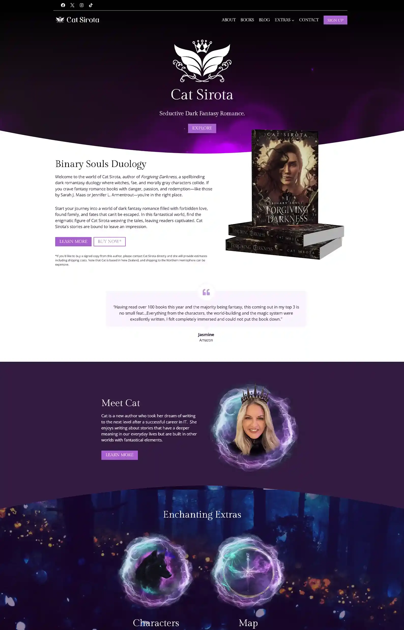 19 Romantasy Author Websites We’re Obsessed With 23 Romantasy Author Websites Blog 14. Cat Sirotas Website ROCKET