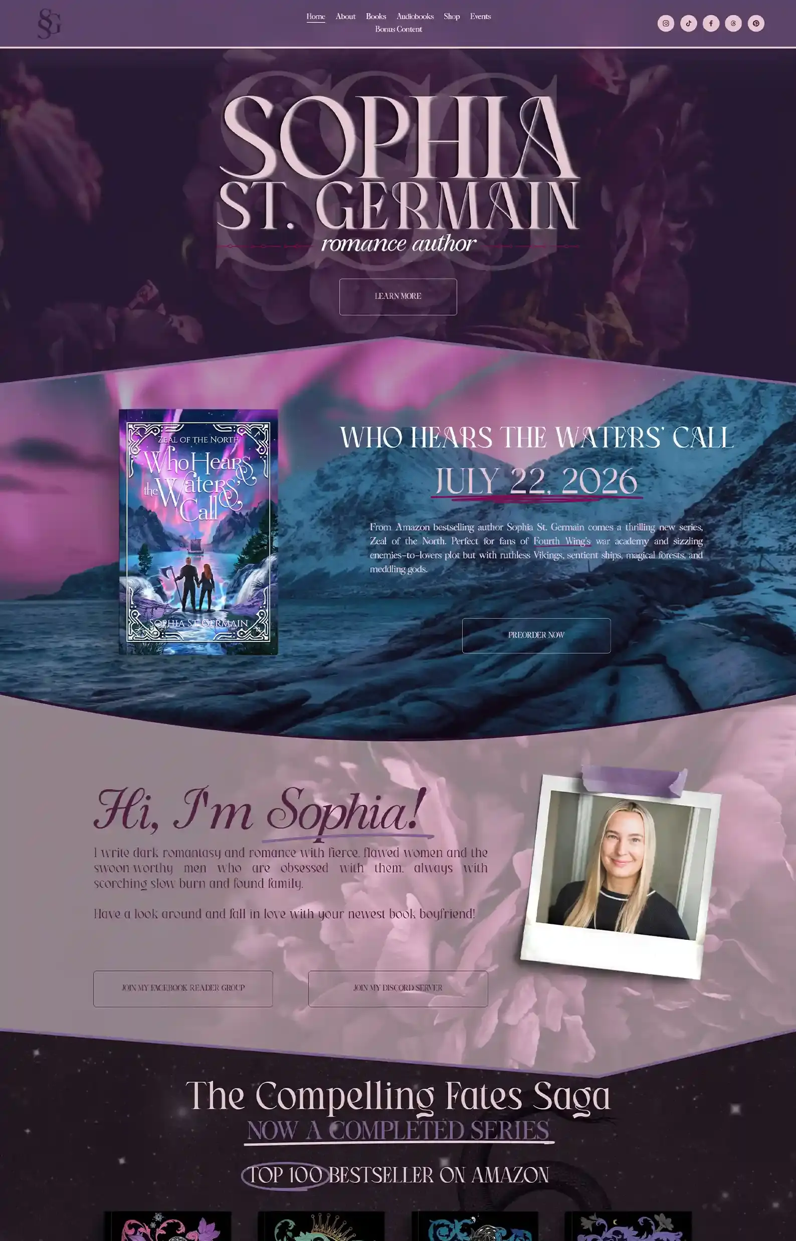 19 Romantasy Author Websites We’re Obsessed With 25 Romantasy Author Websites Blog 16. Sophia St. Germains Website