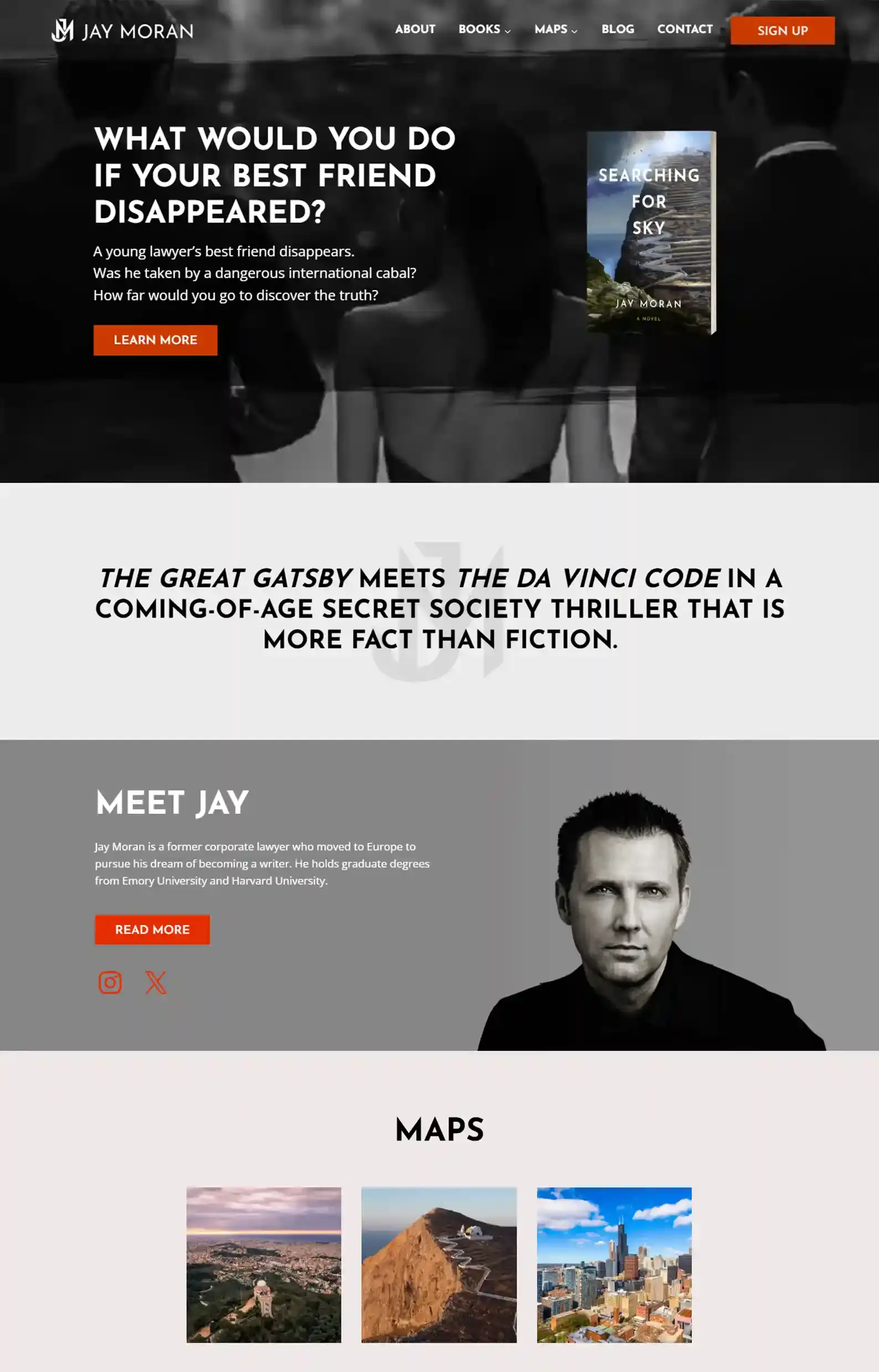 15 Thriller Author Websites That Are So Good It's a Crime 19 Jay Moran's Thriller Author Website