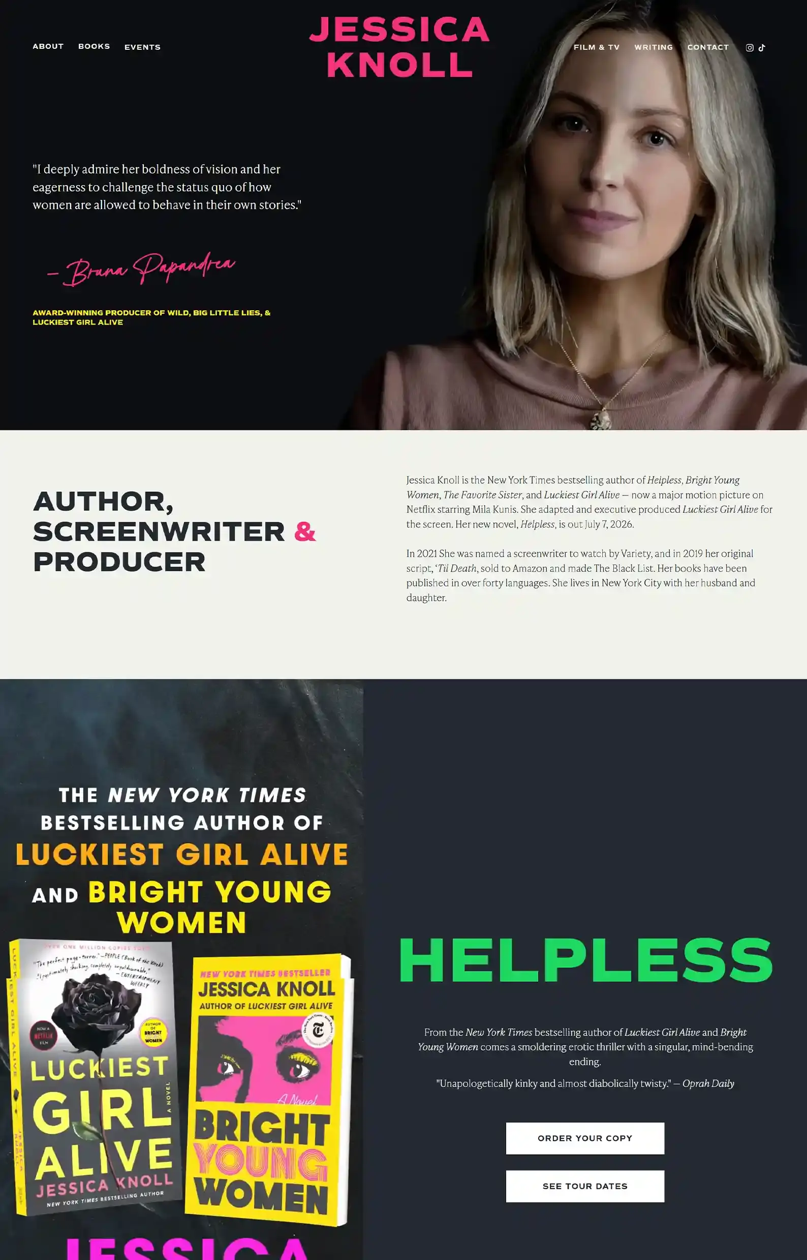15 Thriller Author Websites That Are So Good It's a Crime 5 Jessica Knoll's Thriller Author Website