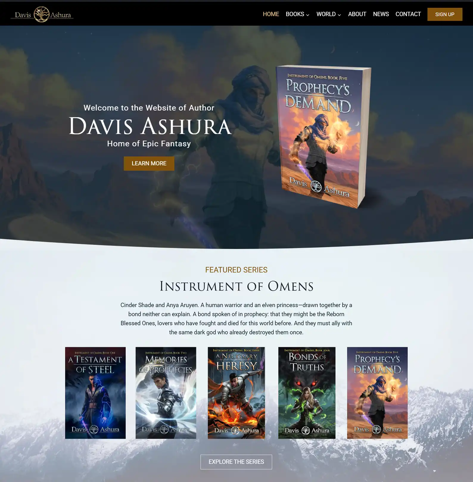 Epic Fantasy Author Website: Davis Ashura 2 Rocket Expansion Case Study Davis Ashura Home 1