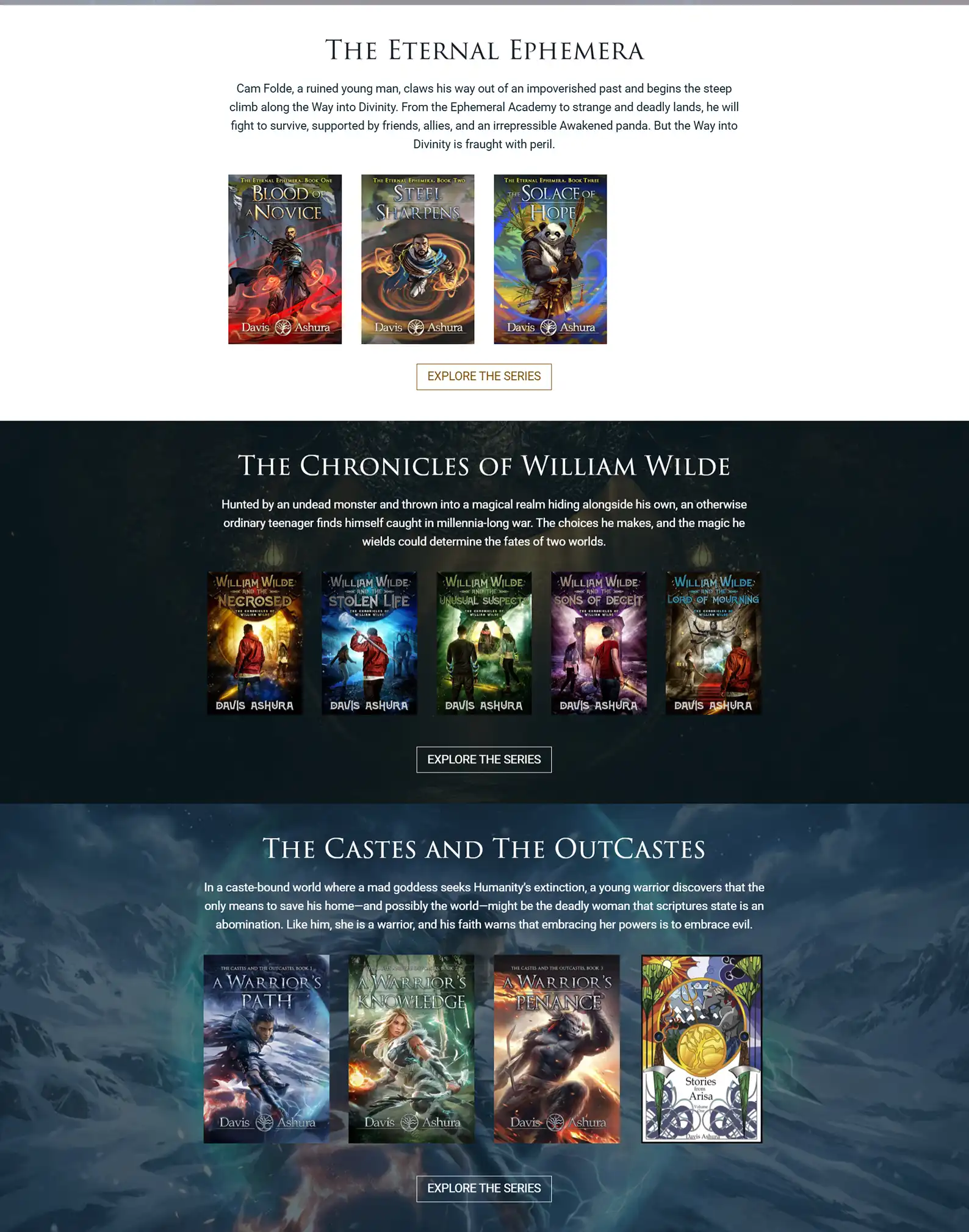 Epic Fantasy Author Website: Davis Ashura 3 Rocket Expansion Case Study Davis Ashura Home 2