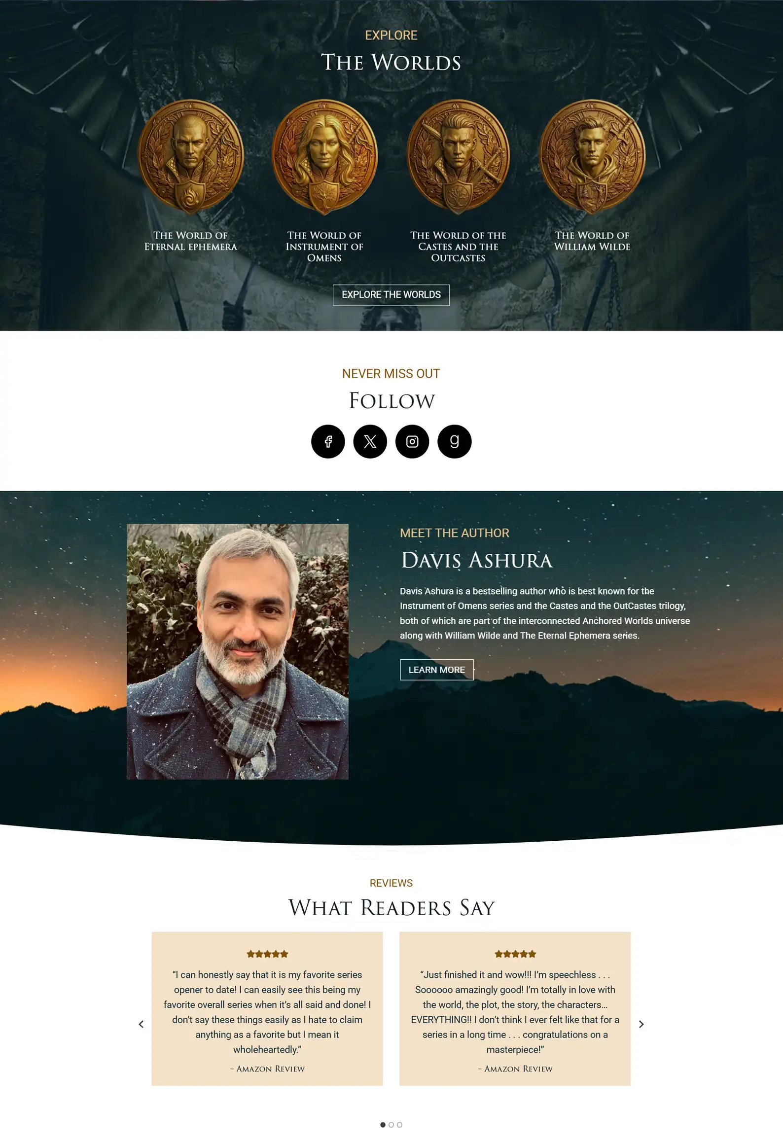 Epic Fantasy Author Website: Davis Ashura 4 Rocket Expansion Case Study Davis Ashura Home 3