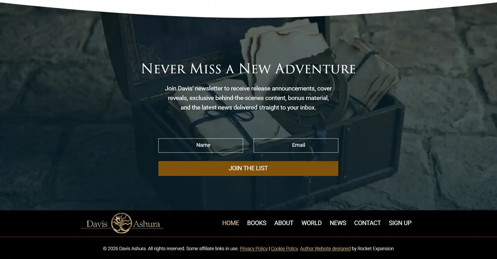 Epic Fantasy Author Website: Davis Ashura 5 Rocket Expansion Case Study Davis Ashura Home 4