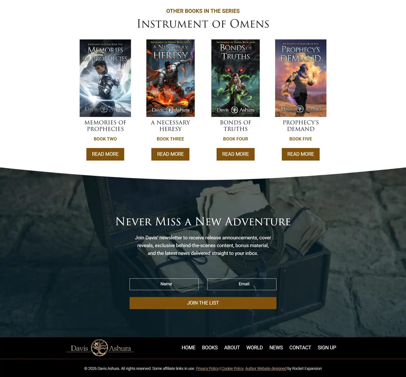 Epic Fantasy Author Website: Davis Ashura 10 Rocket Expansion Case Study Davis Ashura Single book 2