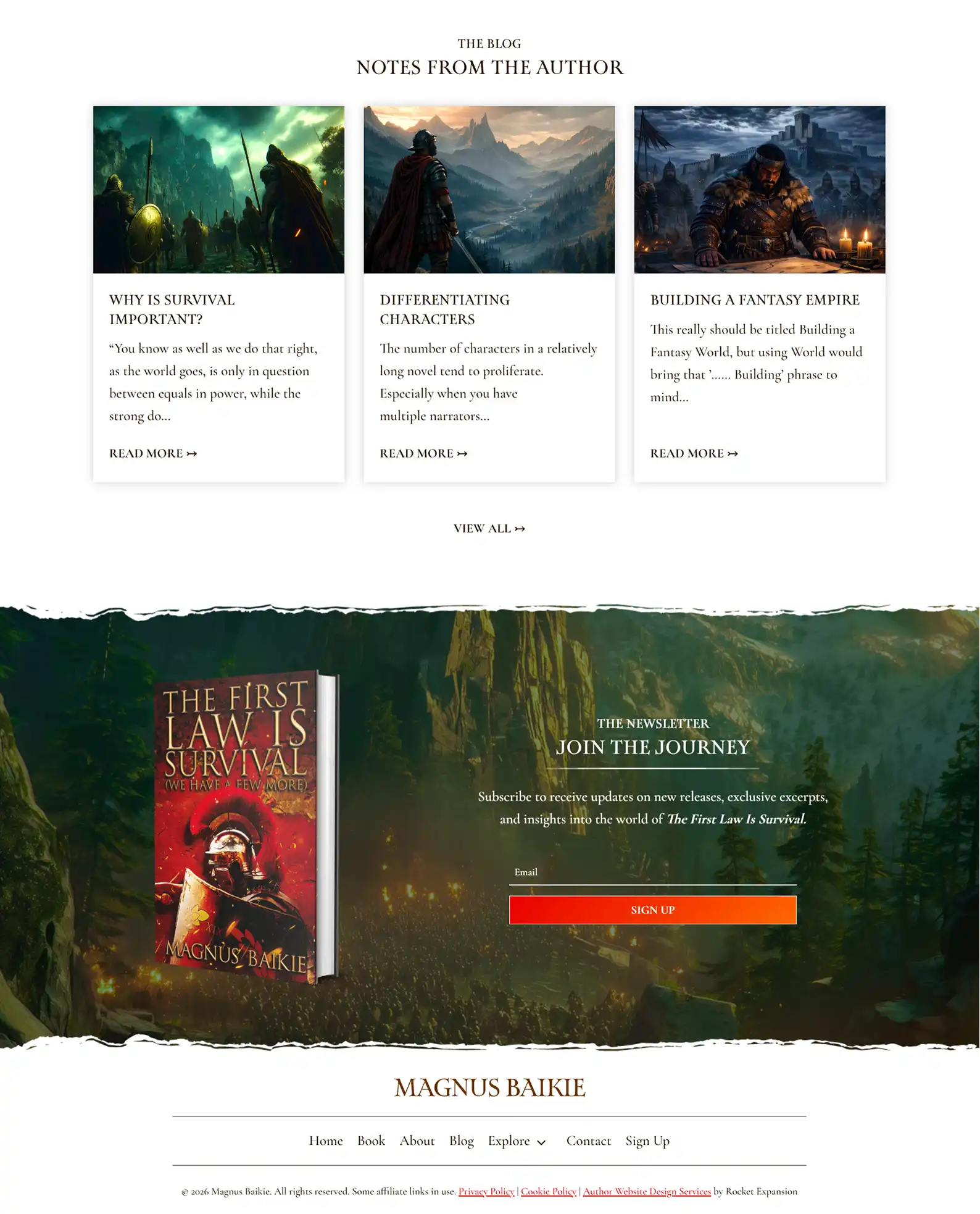 Fantasy Author Website: Magnus Baikie 4 Rocket Expansion Case Study Magnus Baikie Home 3