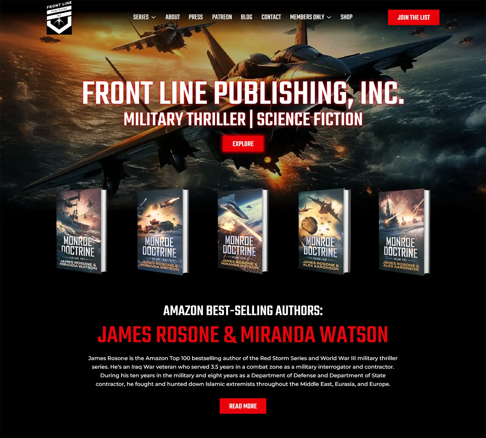 Military Thriller / Science Fiction Author Website: Front Line Publishing 2 Rocket Expansion Case Study Front Line Publishing Home 1
