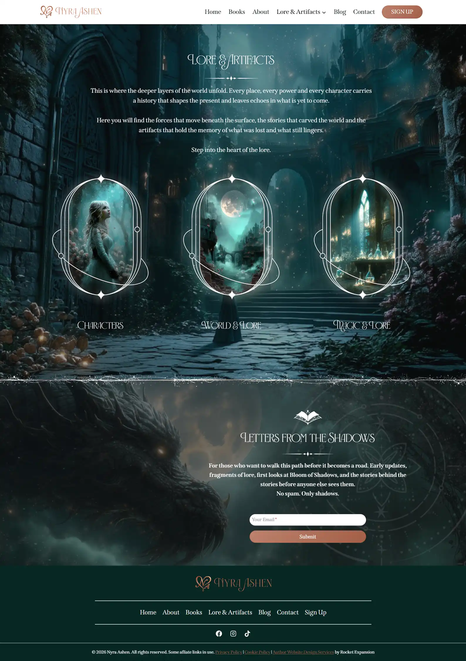 Romantasy Author Website: Nyra Ashen 8 Rocket Expansion Case Study Nyra Ashen Extra Resources